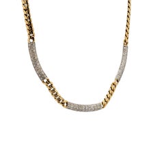 14k Yellow Gold Cuban Diamond Chain