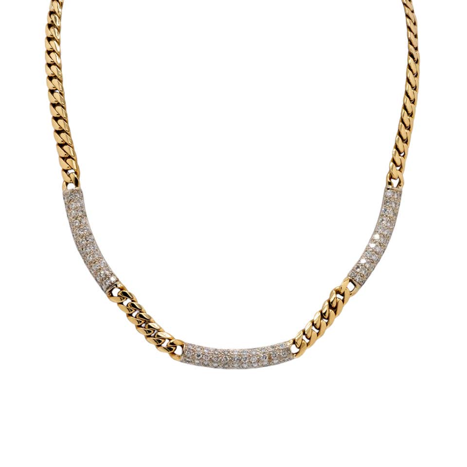 10k Rose Gold Diamond Pave Cuban Chain Necklace For Sale at 1stDibs