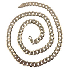 Chaîne à maillons cubains en or jaune 14K 22" #23862