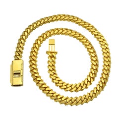 14 Karat Yellow Gold Cuban Link Pavé Diamonds Unisex Necklace 15.66 Carat