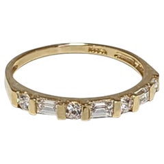 14K Yellow Gold Cubic Zirconia Band Ring Size 6 #24123