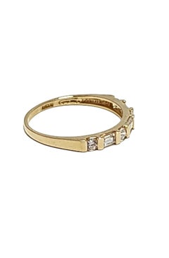 14K Yellow Gold Cubic Zirconia Band Ring Size 6 #24124