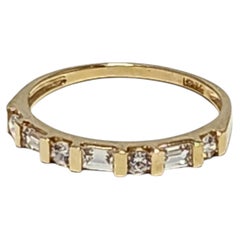 14K Yellow Gold Cubic Zirconia Band Ring Size 6 #24124