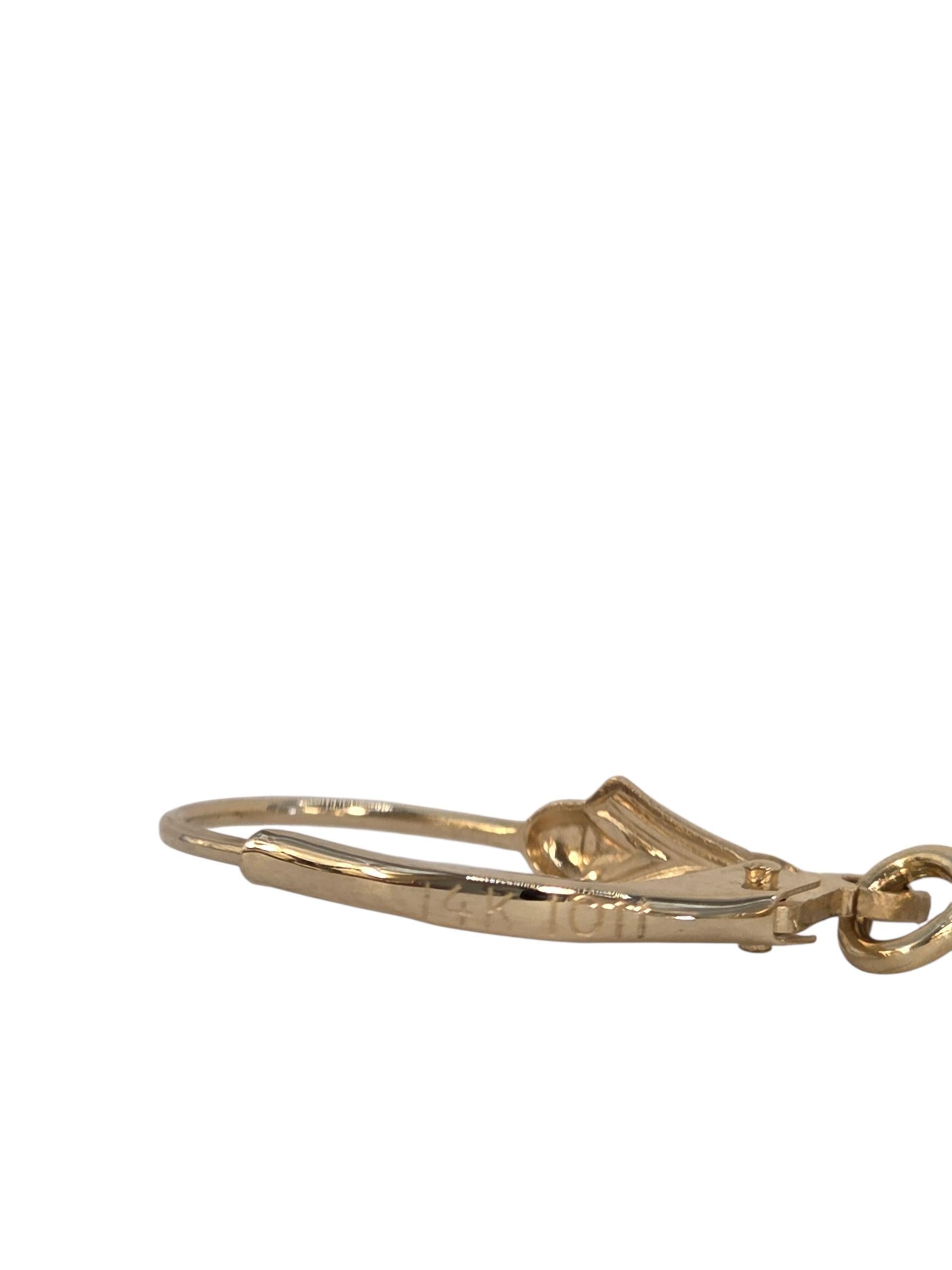 Contemporaneo 14K Yellow Gold Cubic Zirconia Dangle Earrings #23882 in vendita