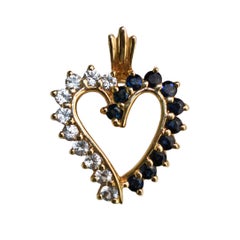Pendentif coeur en or jaune 14K à zircon cubique 3.9g