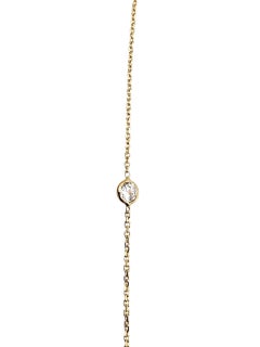 14K Yellow Gold Cubic Zirconia Necklace 16" #22706