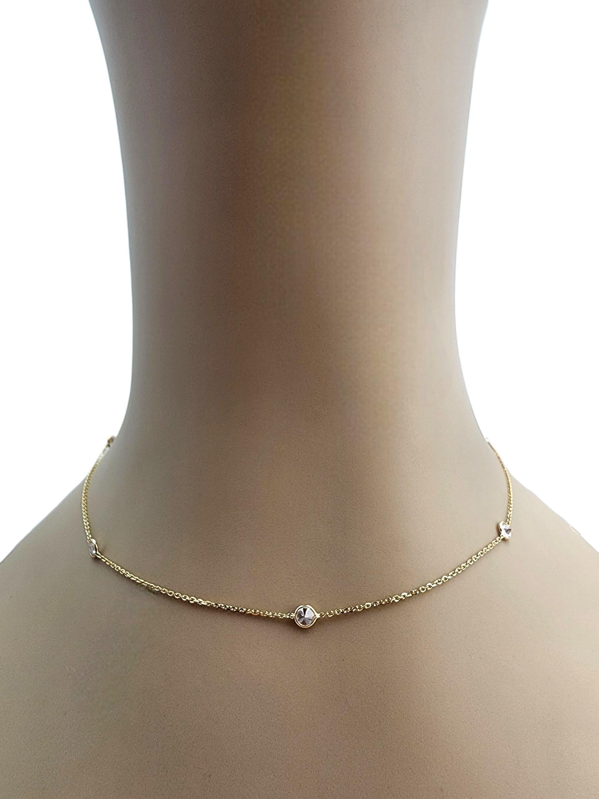 Collana con zirconi in oro giallo 14K da 16