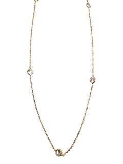 Collana con zirconi in oro giallo 14K da 16" #22706