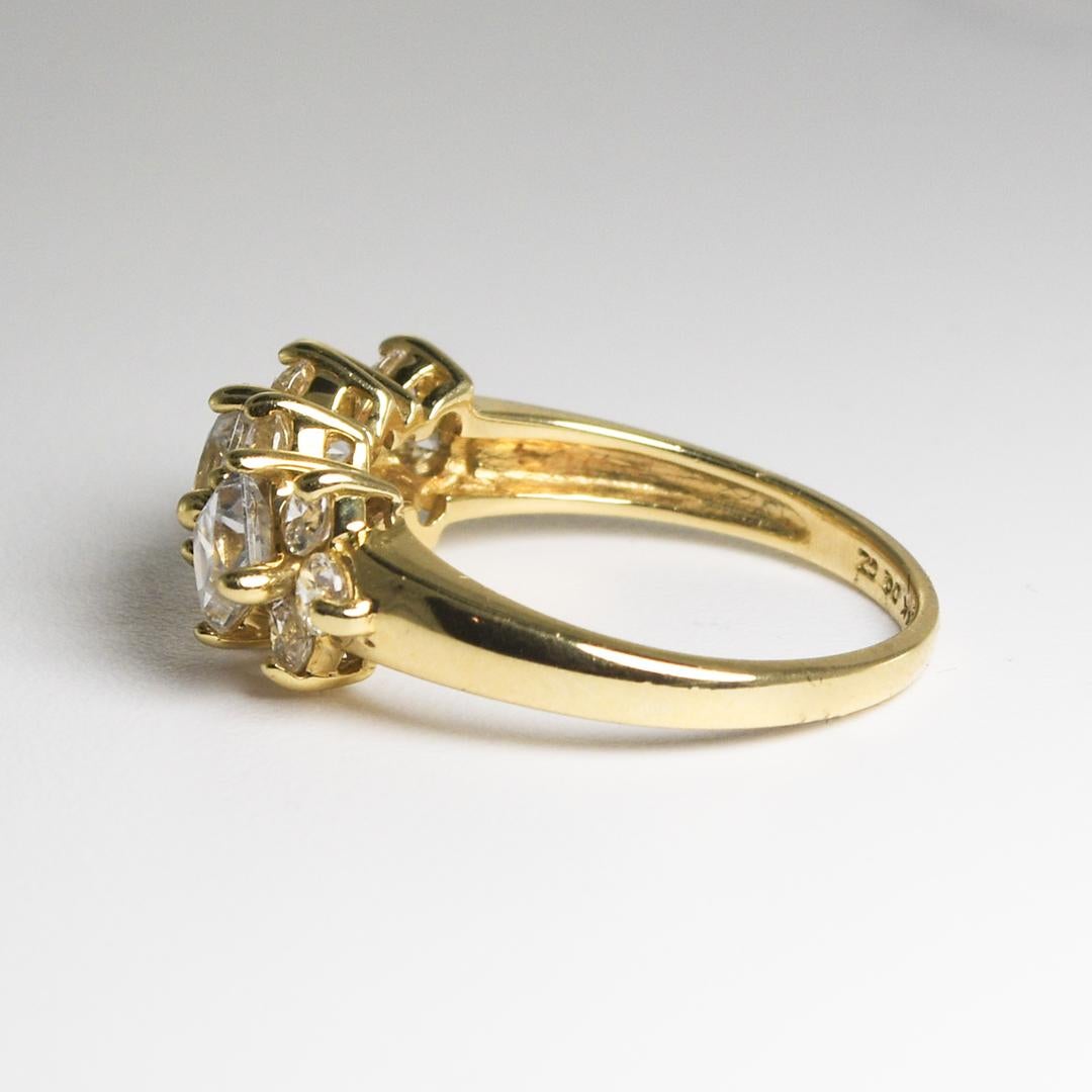 Bague en or jaune 14K à zircon cubique 3.8g en vente 1