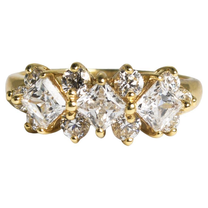 Bague en or jaune 14K à zircon cubique 3.8g