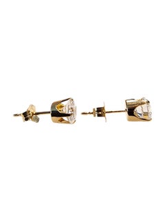 14K Yellow Gold Cubic Zirconia Stud Earrings #25460