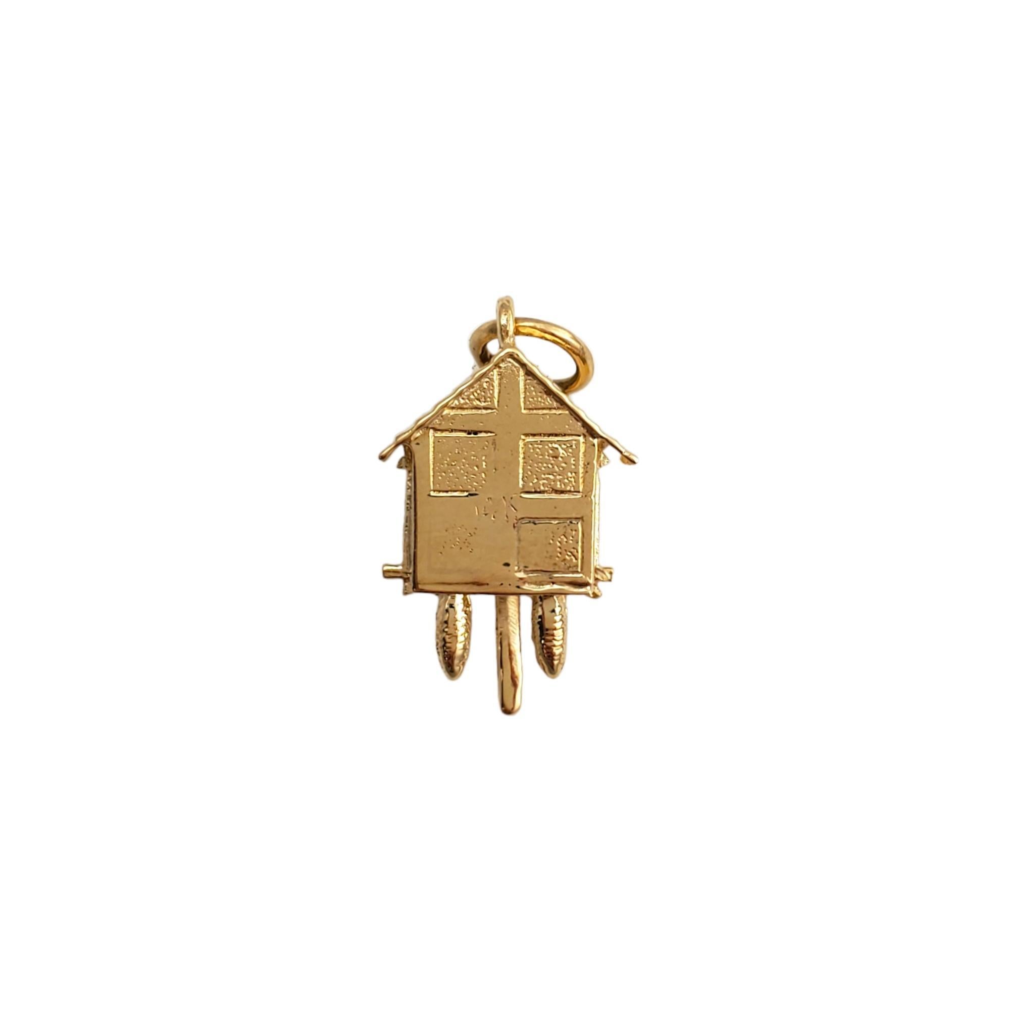 14K Yellow Gold Cuckoo Clock Charm #16014 In Good Condition In Washington Depot, CT