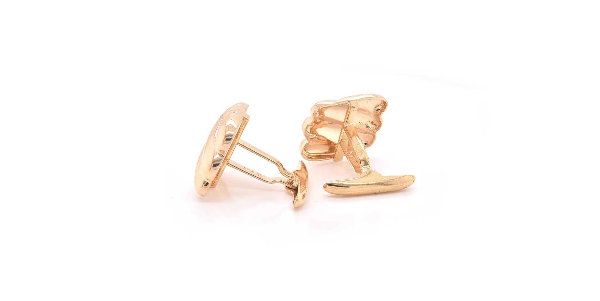 14 Karat Yellow Gold Cufflinks In Excellent Condition In Scottsdale, AZ