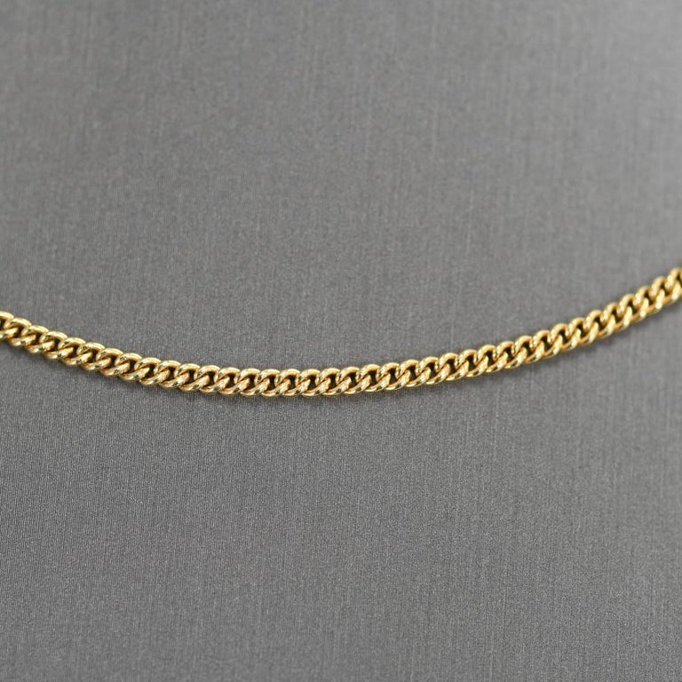 14K Yellow Gold Curb Chain Necklace 24 inch, 14.3gr In Good Condition For Sale In Laguna Beach, CA