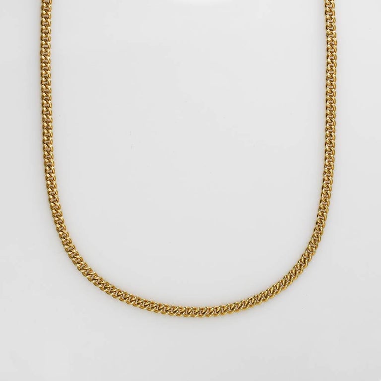14K Yellow Gold Curb Chain Necklace 24 inch, 14.3gr For Sale 2