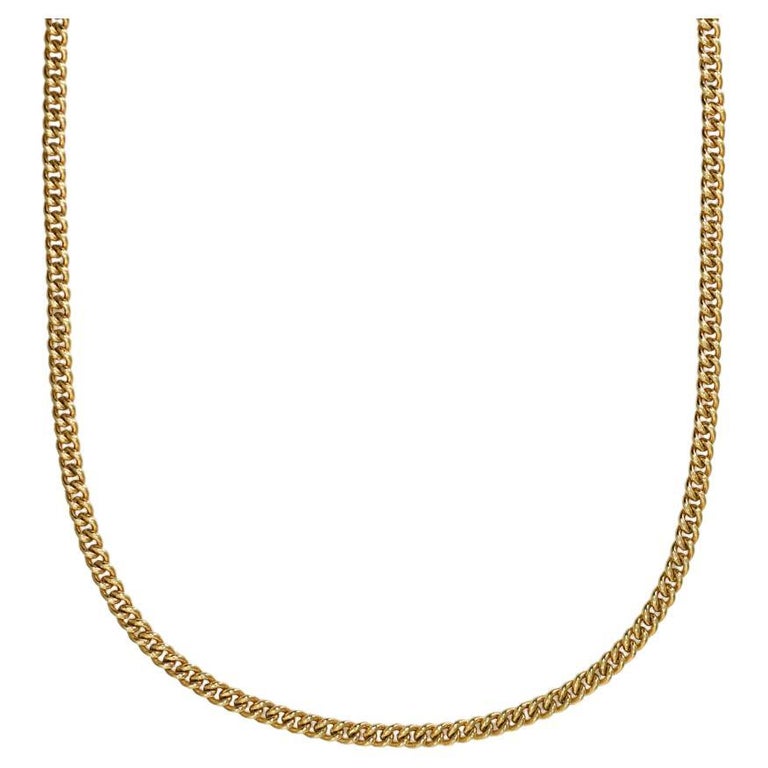 14K Yellow Gold Curb Chain Necklace 24 inch, 14.3gr For Sale