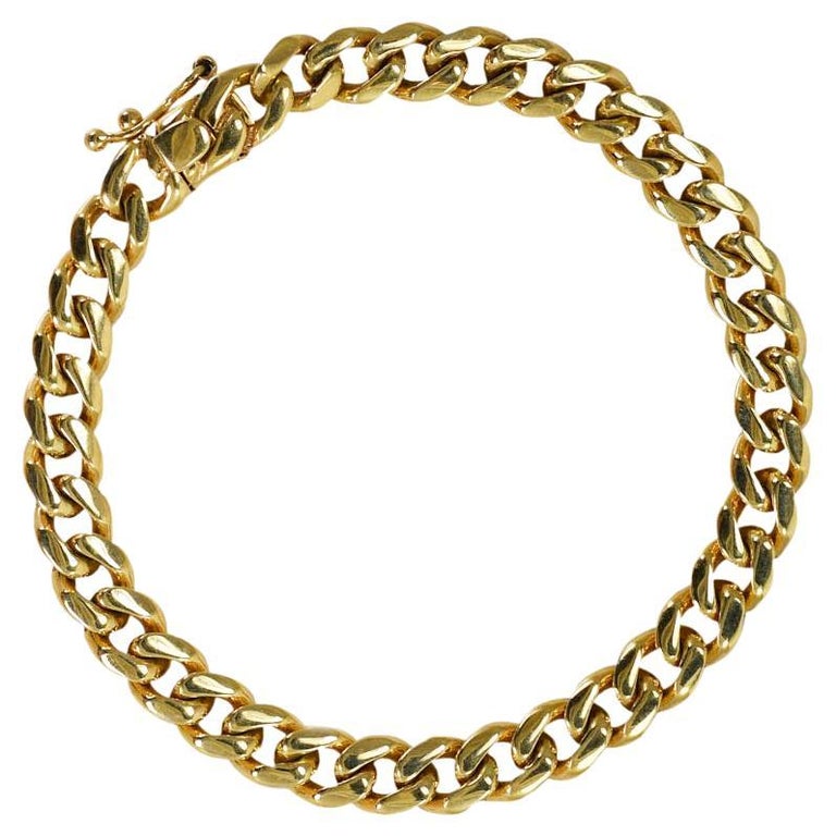 14K Yellow Gold Curb Link Bracelet, 4.1gr For Sale at 1stDibs