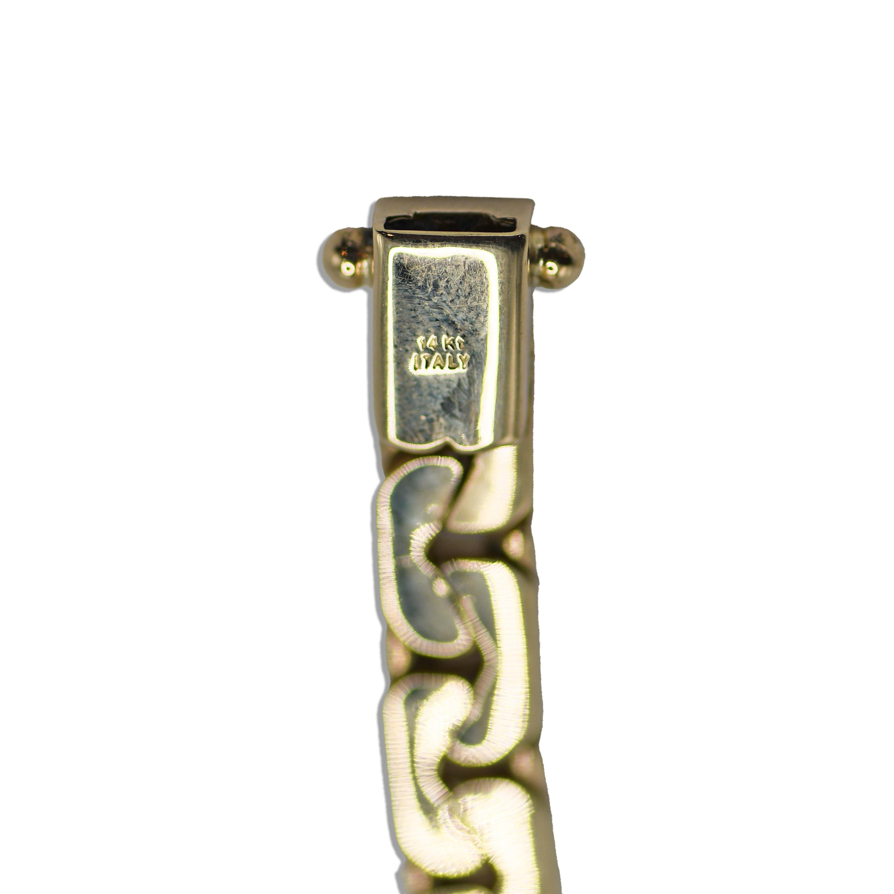 14K Yellow Gold Curb Link Bracelet For Sale 3