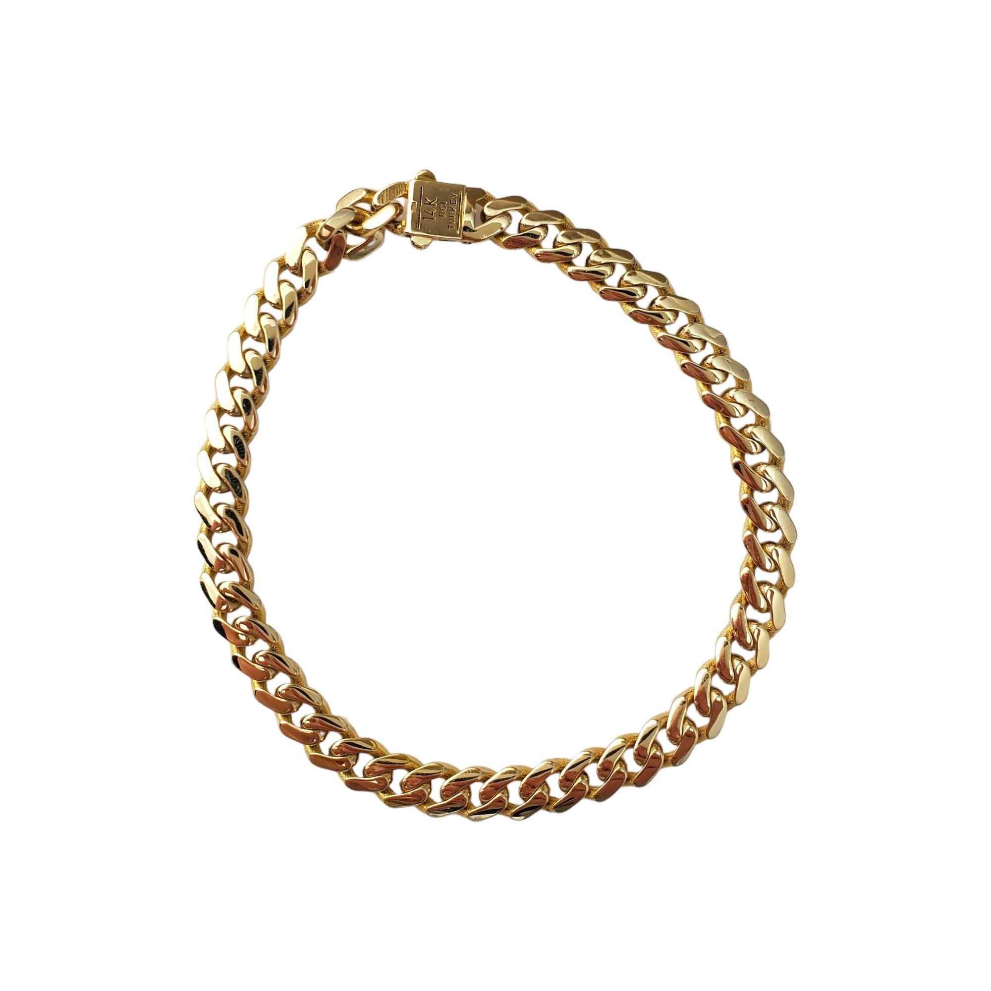 14K Yellow Gold Curb Link Chain Bracelet #17166 In Good Condition For Sale In Washington Depot, CT