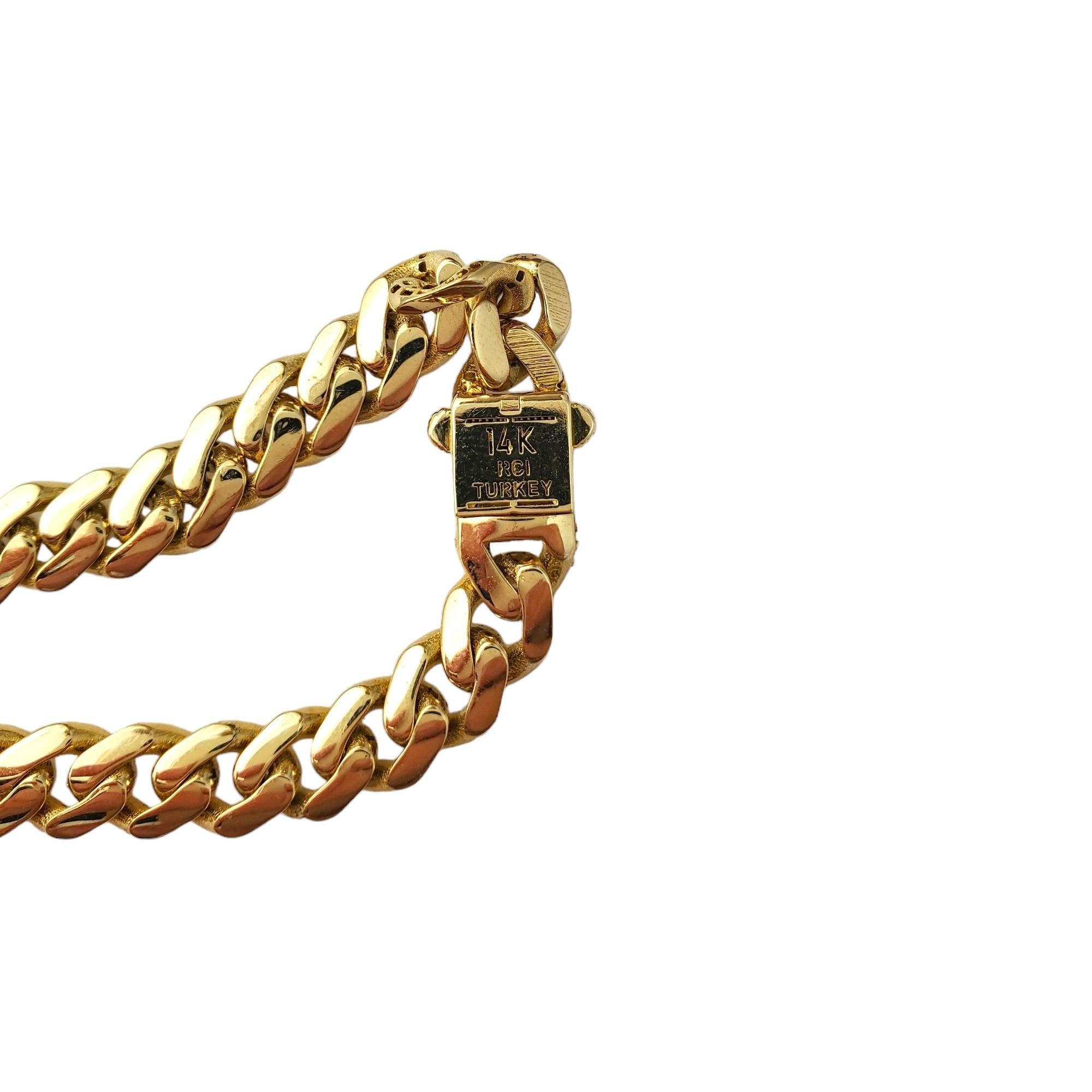 14K Gelbgold Curb Gliederkette Armband #17166 Damen im Angebot