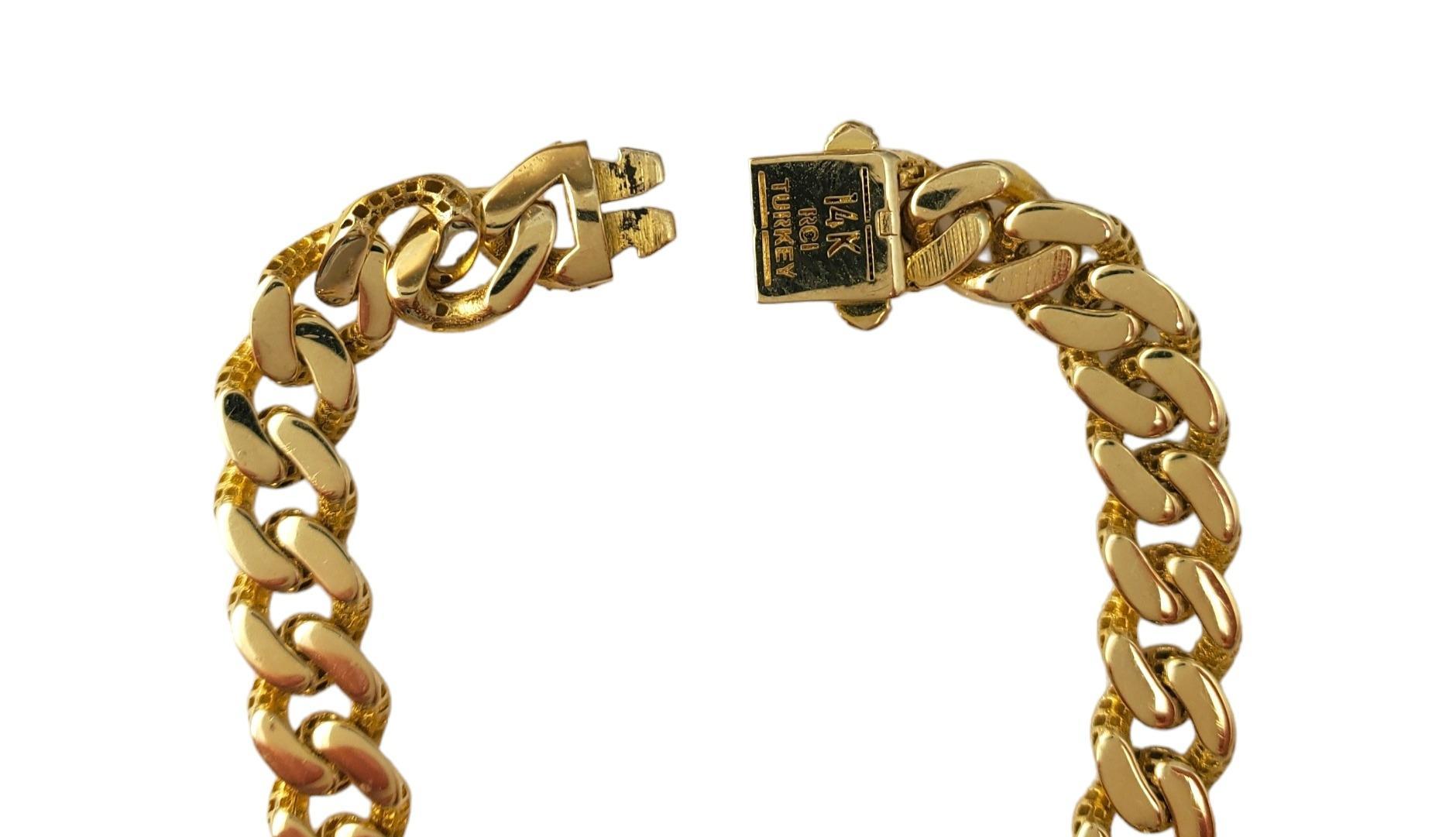 14K Gelbgold Curb Gliederkette Armband #17166 im Angebot 1