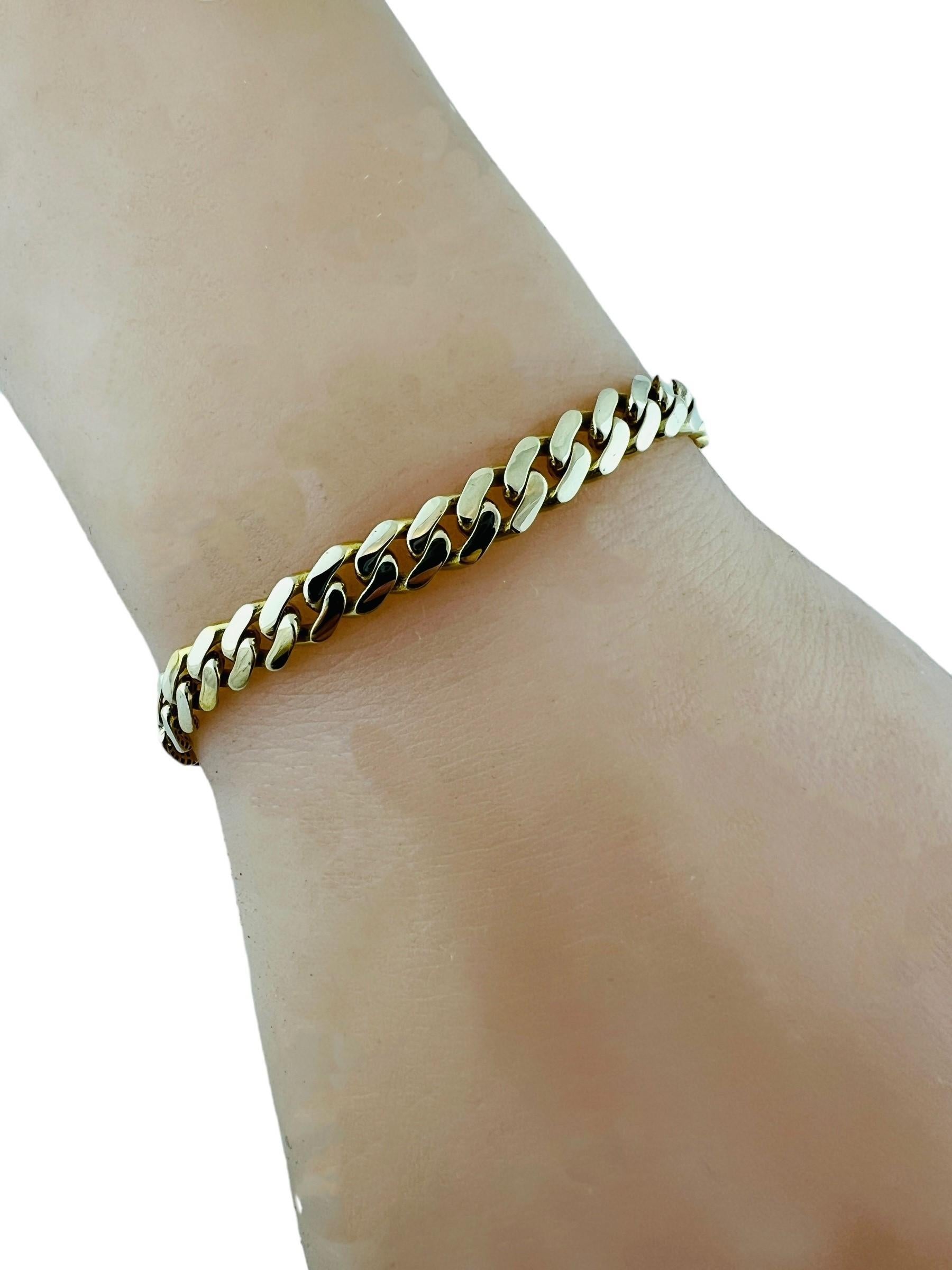 14K Yellow Gold Curb Link Chain Bracelet #17166 For Sale 4