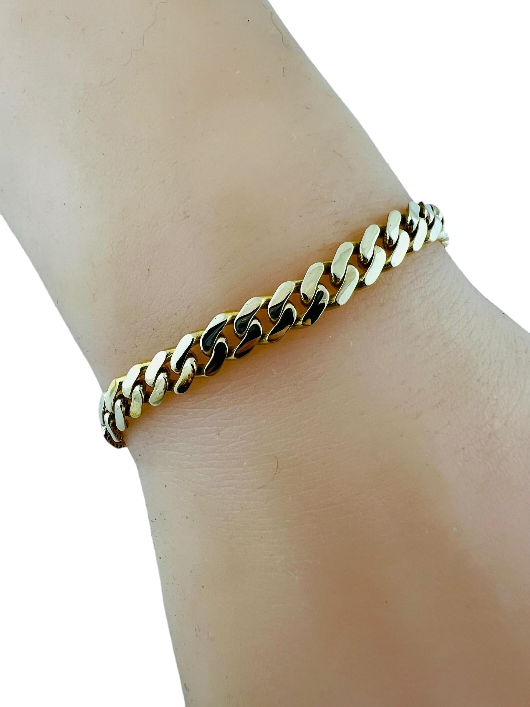 14K Yellow Gold Curb Link Chain Bracelet #17166 For Sale 5