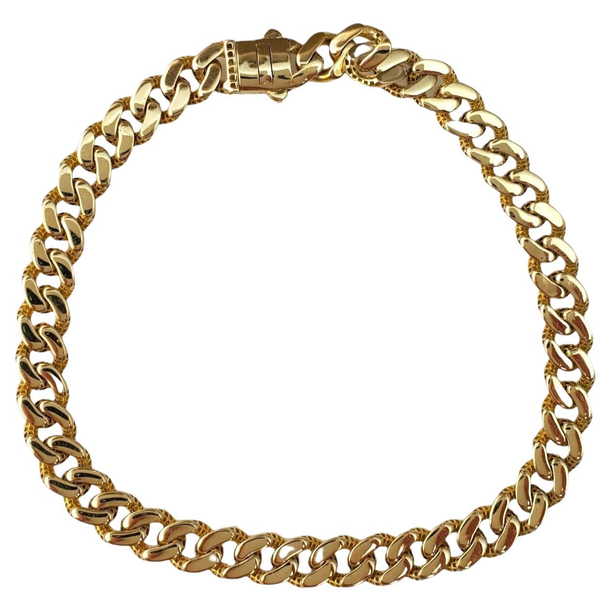 14K Yellow Gold Curb Link Chain Bracelet #17166 For Sale