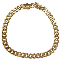 14K Gelbgold Curb Gliederkette Armband #17166