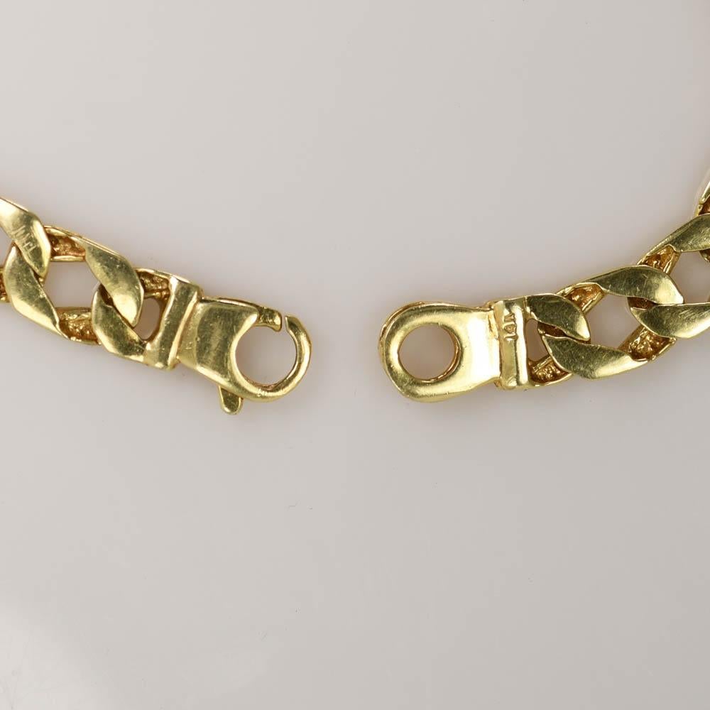 14K Yellow Gold Curb Link Chain Bracelet, 17.7gr In Excellent Condition For Sale In Laguna Beach, CA