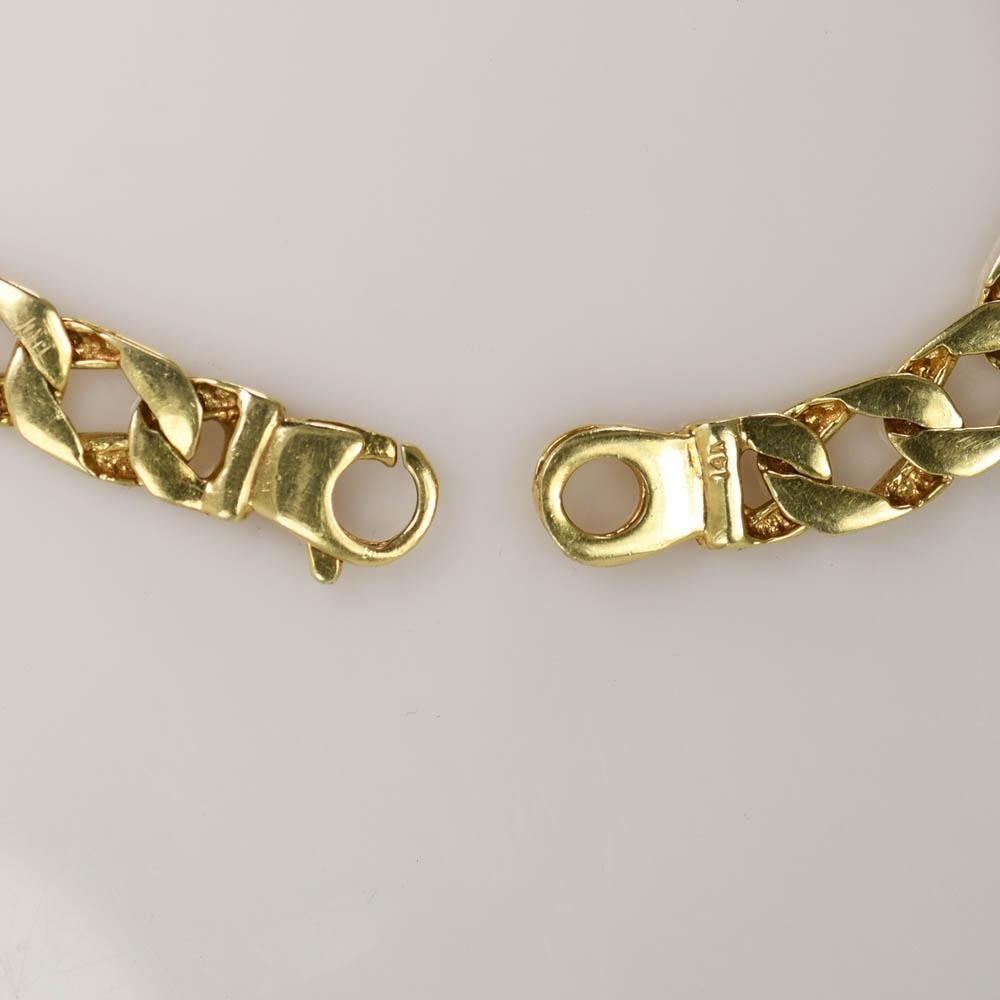 14K Gelbgold Gliederkette Armband mit geschwungener Gliederkette, 17,7gr für Damen oder Herren