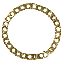 14K Yellow Gold Curb Link Chain Bracelet, 17.7gr