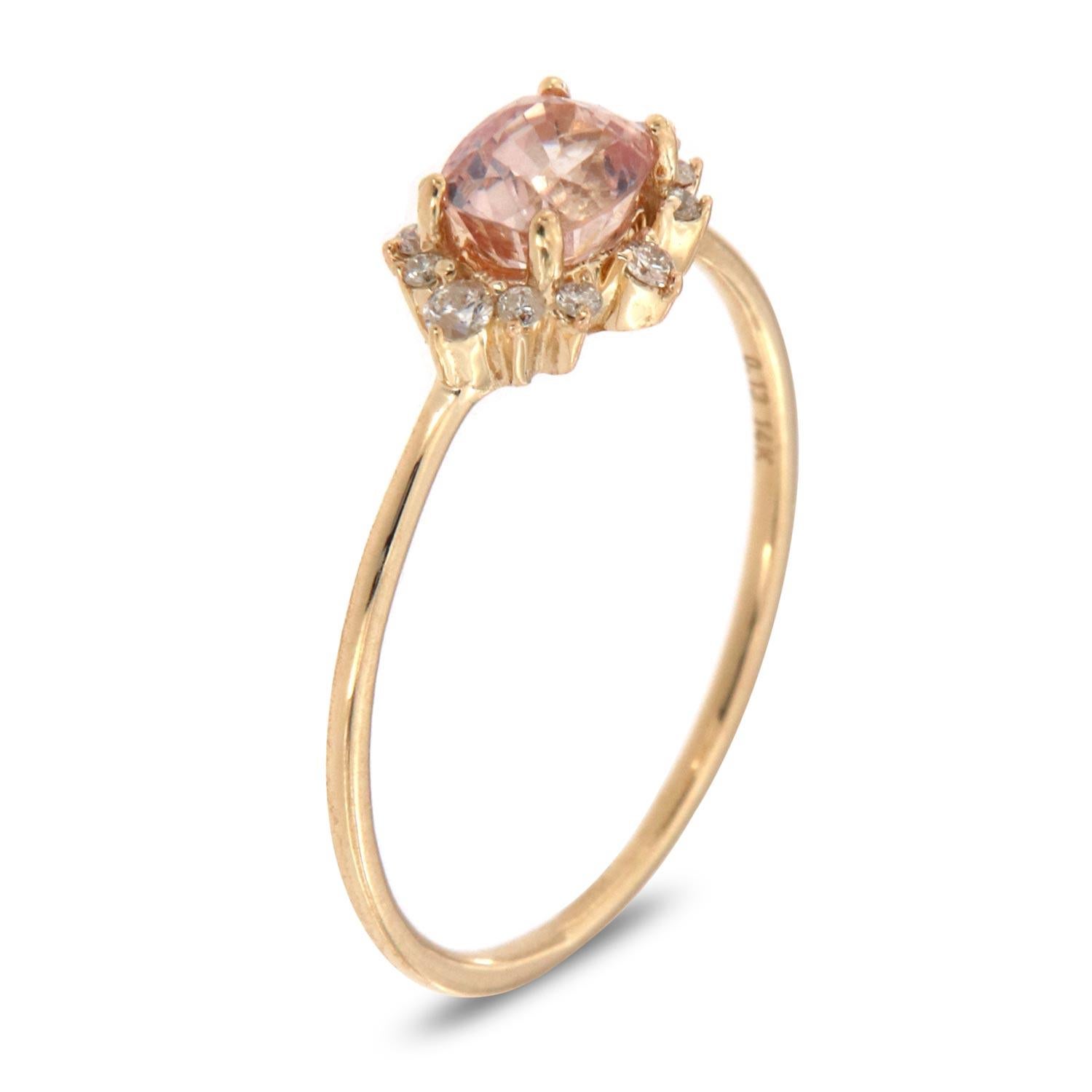 This petite fashion ring is impressive in its vintage appeal, featuring a natural pink cushion shape sapphire, accented with a cluster of round brilliant diamonds. Experience the difference in person!

Product details: 

Center Gemstone Type: