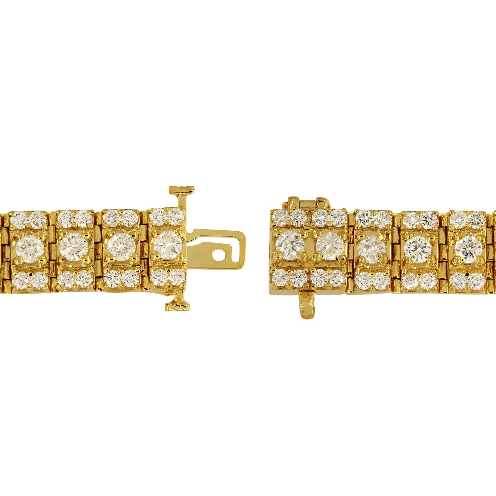 Bracelet fait sur mesure en or jaune 14 carats avec diamants Pour femmes en vente