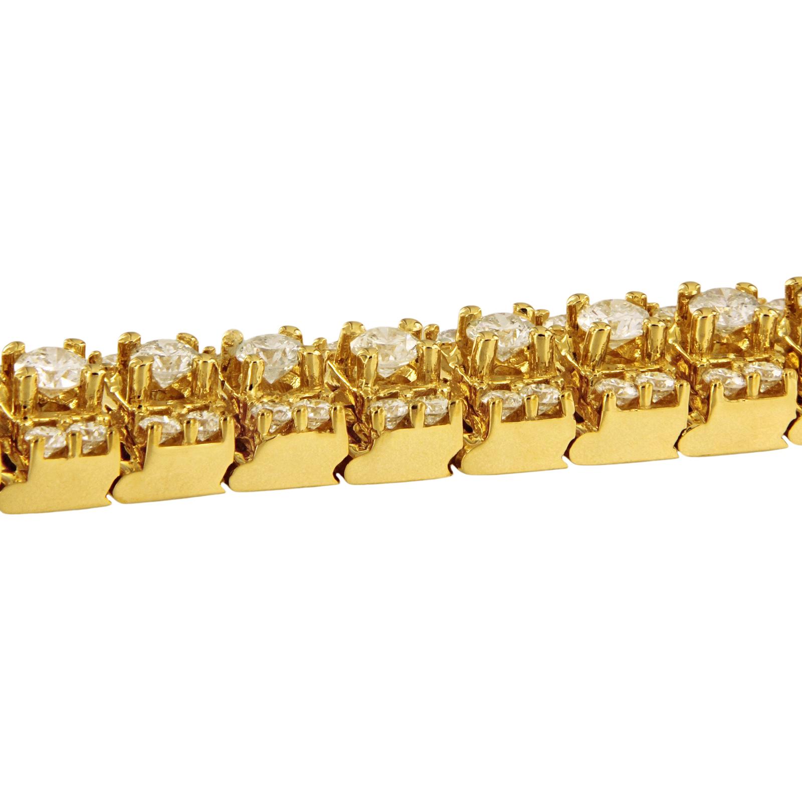 14K Yellow Gold Custom Made Bracelet with Diamonds For Sale 2