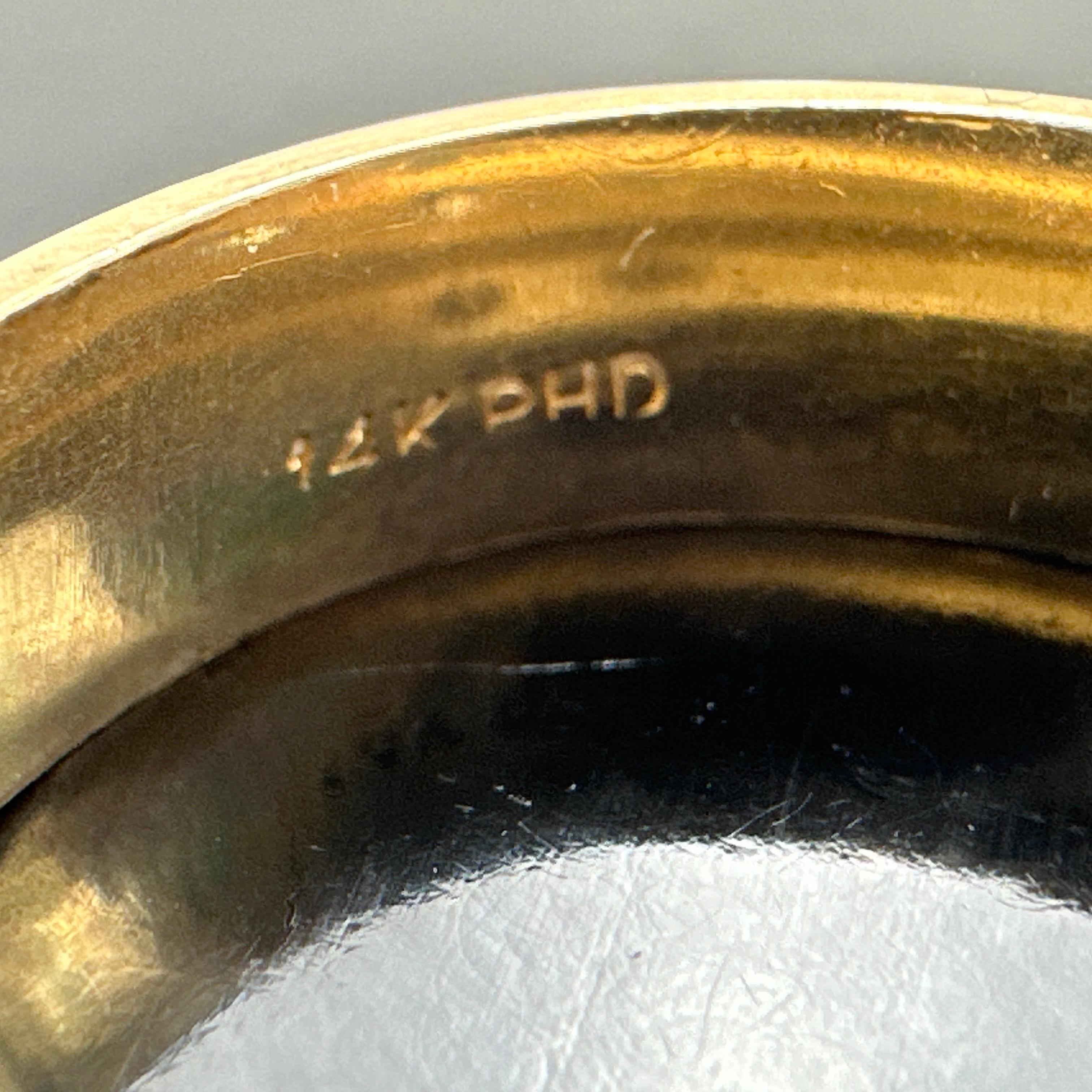 Women's or Men's 14k Yellow Gold Custom Made Natural Diamond Trinity Ring. 0.81TCW