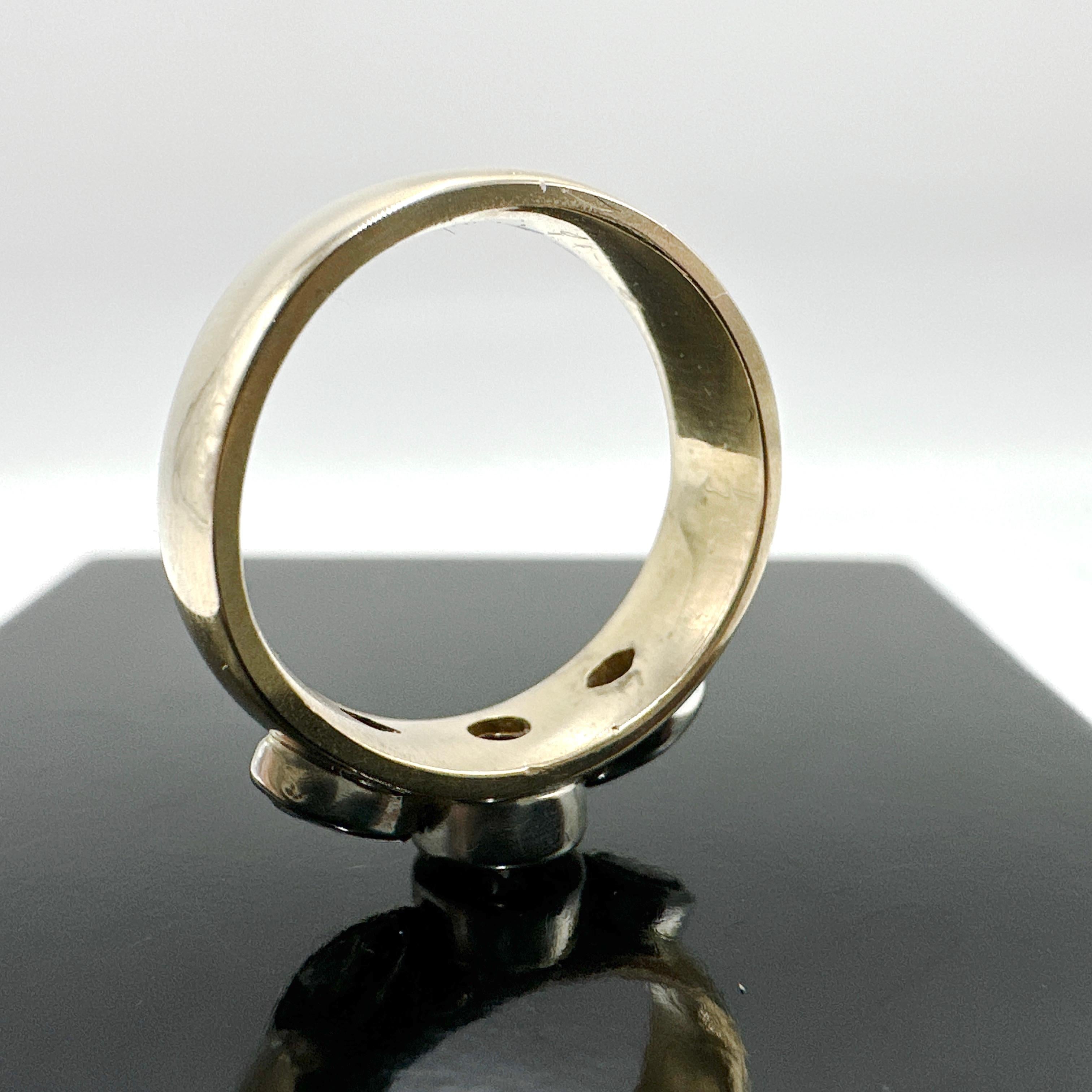 14k Yellow Gold Custom Made Natural Diamond Trinity Ring. 0.81TCW 1