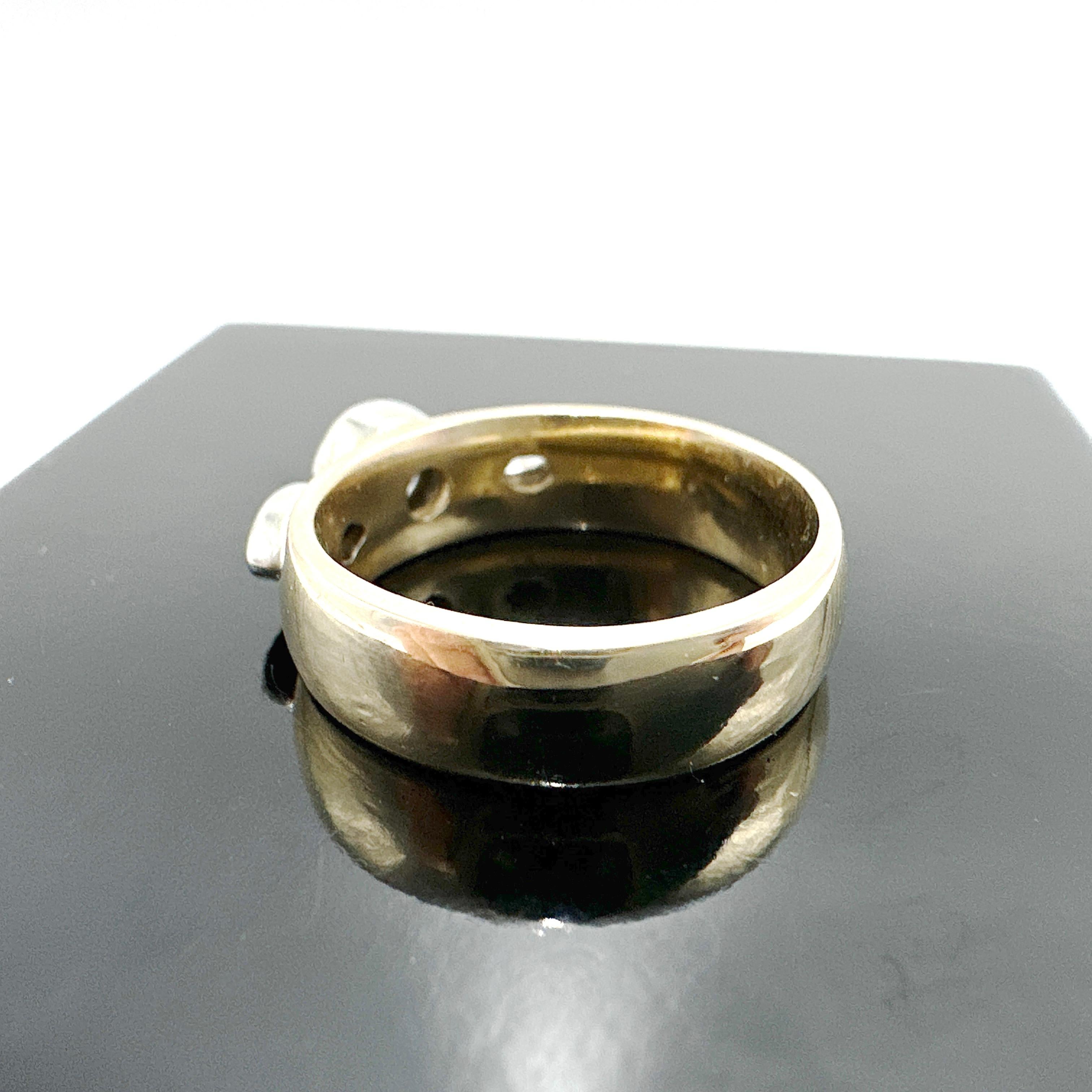 14k Yellow Gold Custom Made Natural Diamond Trinity Ring. 0.81TCW 2
