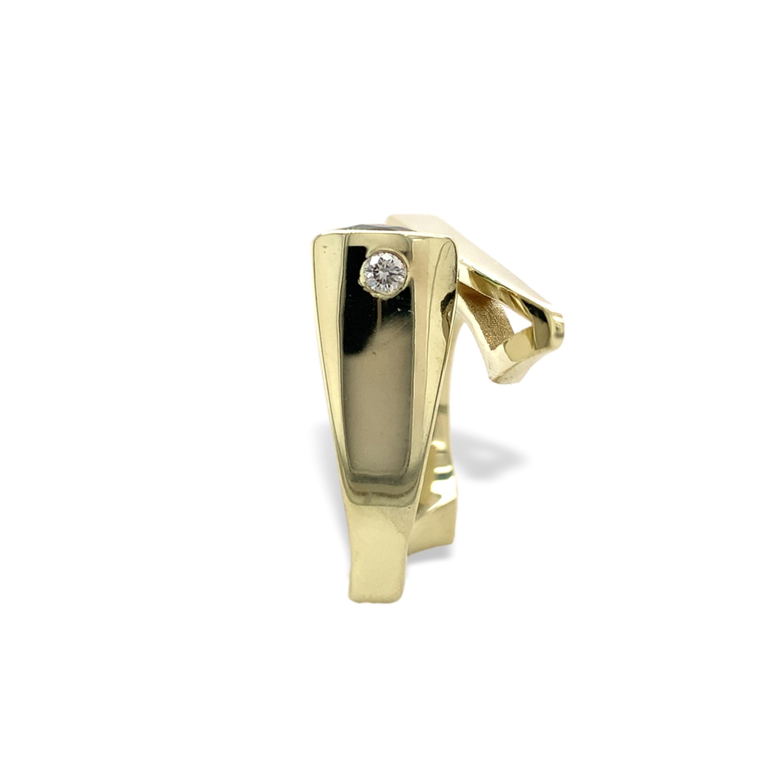 Modernistischer Peridot- und Diamantring aus 14 Karat Gelbgold von Harry Roa im Angebot 2