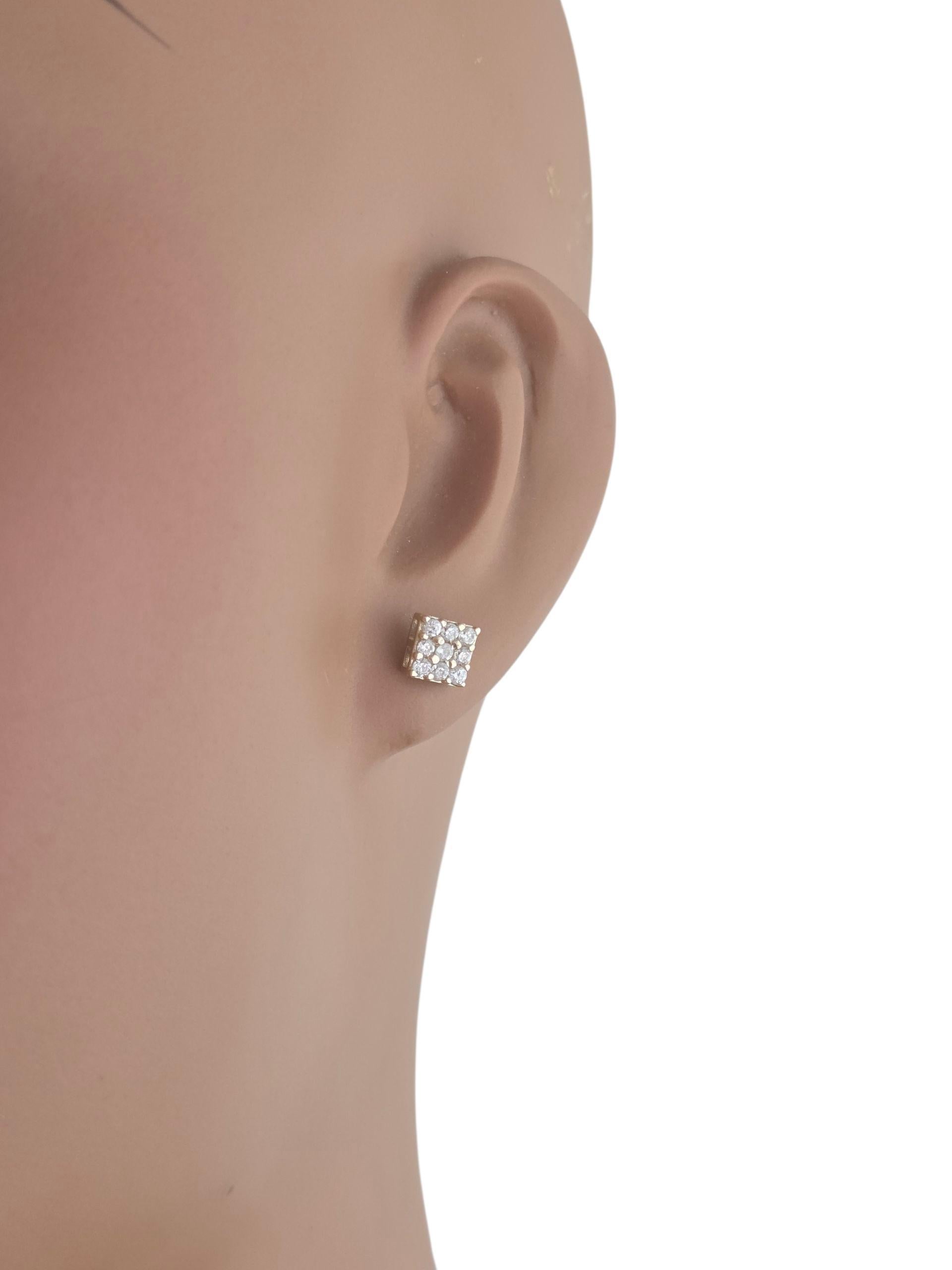 Donna Orecchini a grappolo quadrati in oro giallo 14K #23723 in vendita