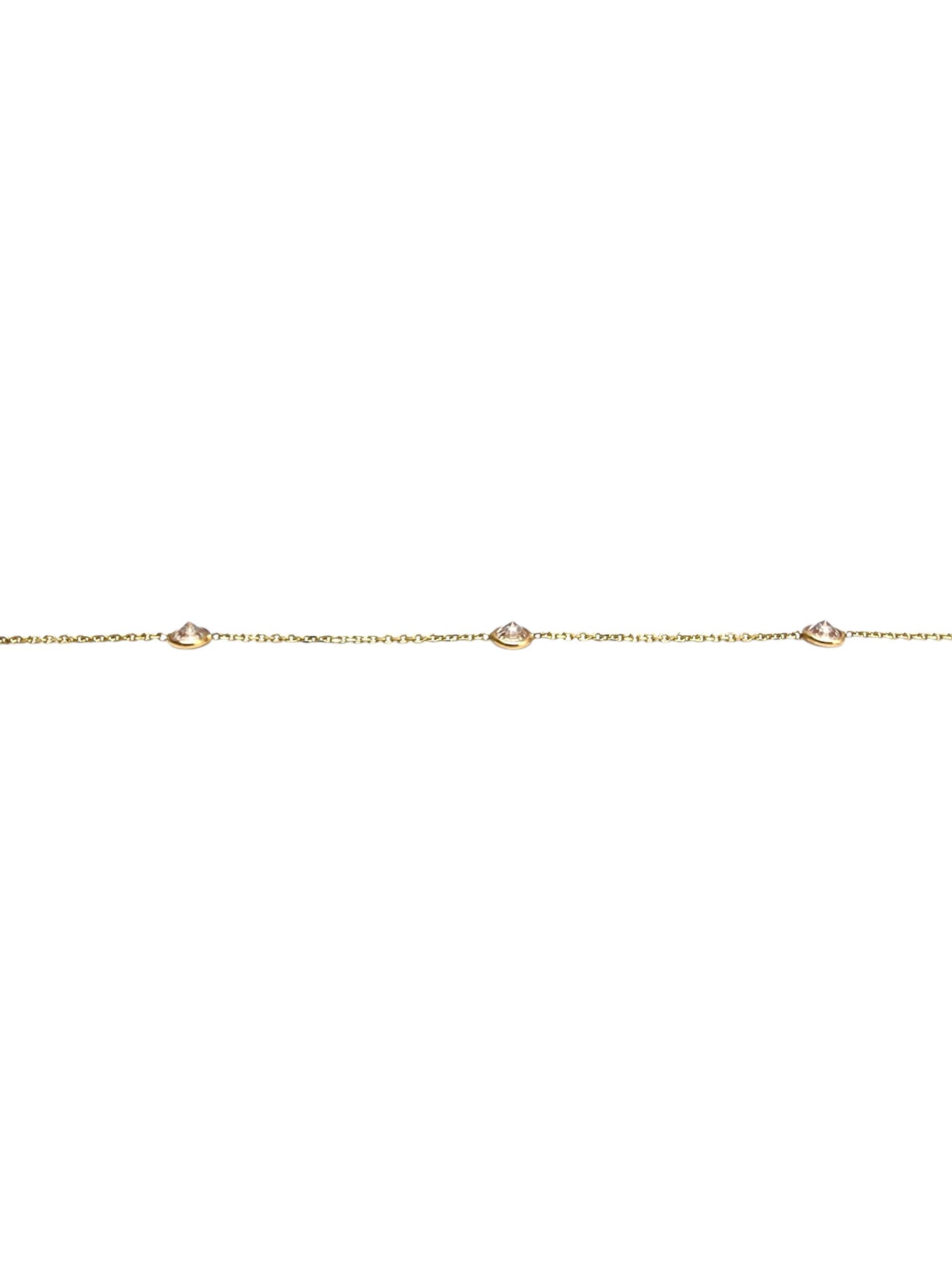 Collana Station in oro giallo 14K con CZ da 30,5