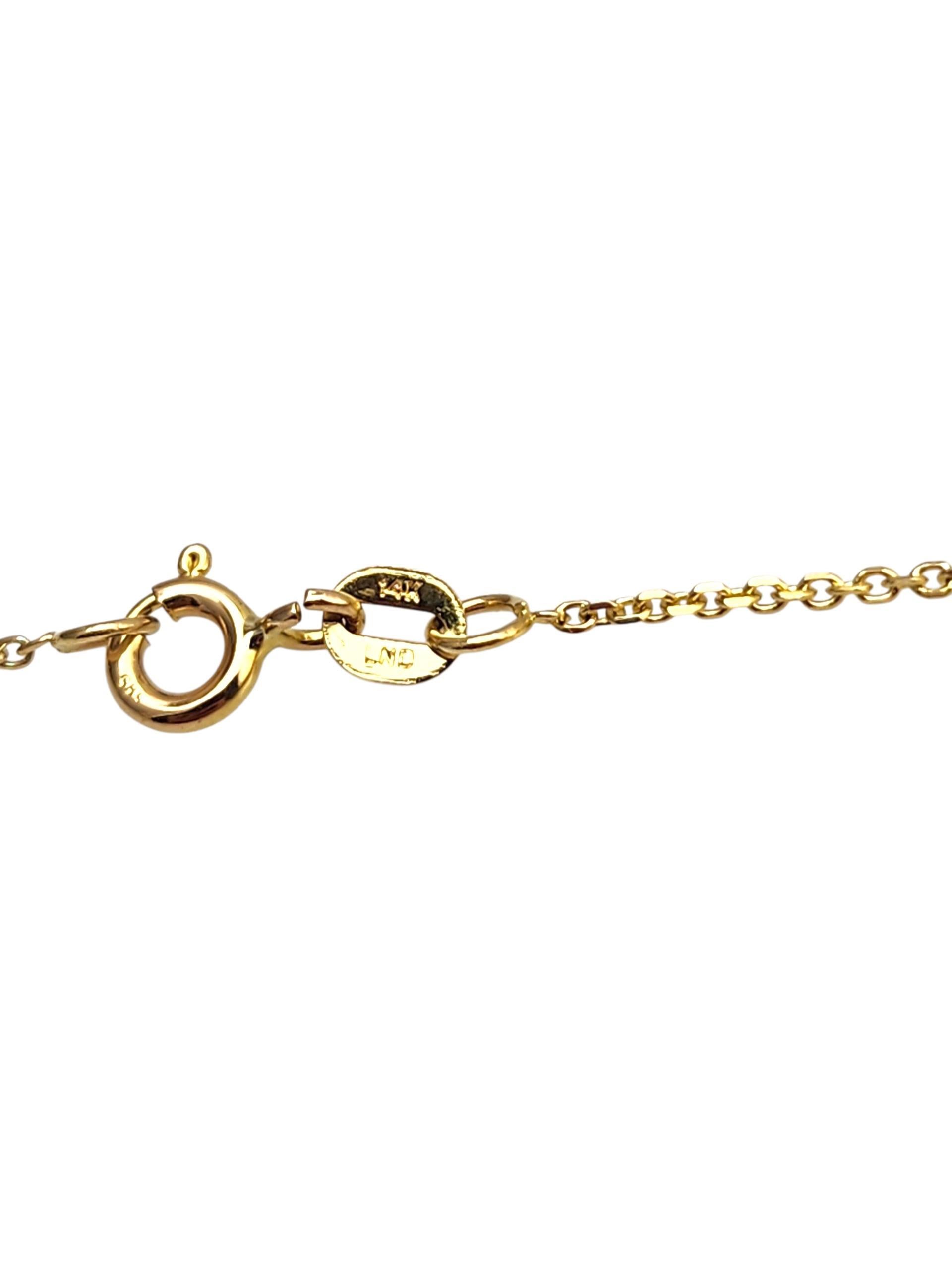 Donna Collana Station in oro giallo 14K con CZ da 30,5
