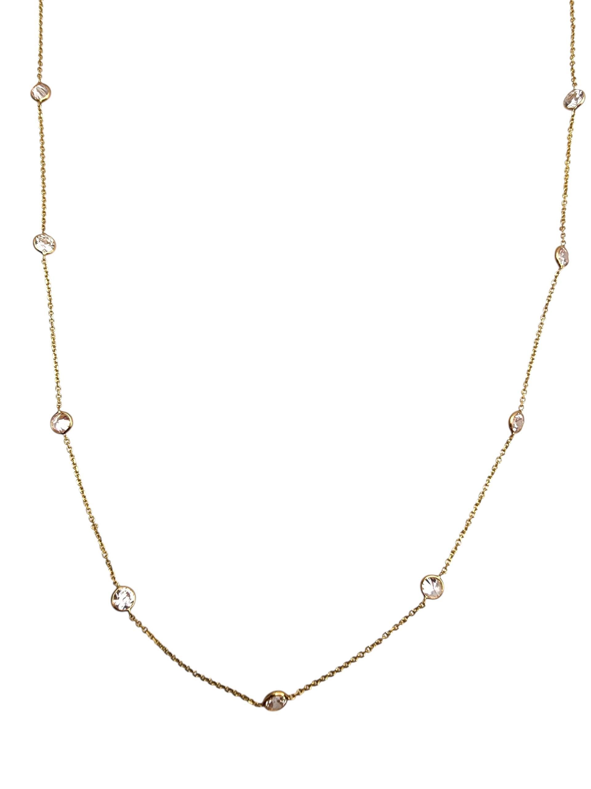Collana Station in oro giallo 14K con CZ da 30,5" #22700 in vendita