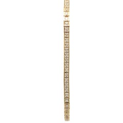 14K Yellow Gold CZ Tennis Bracelet with Heart Clasp
