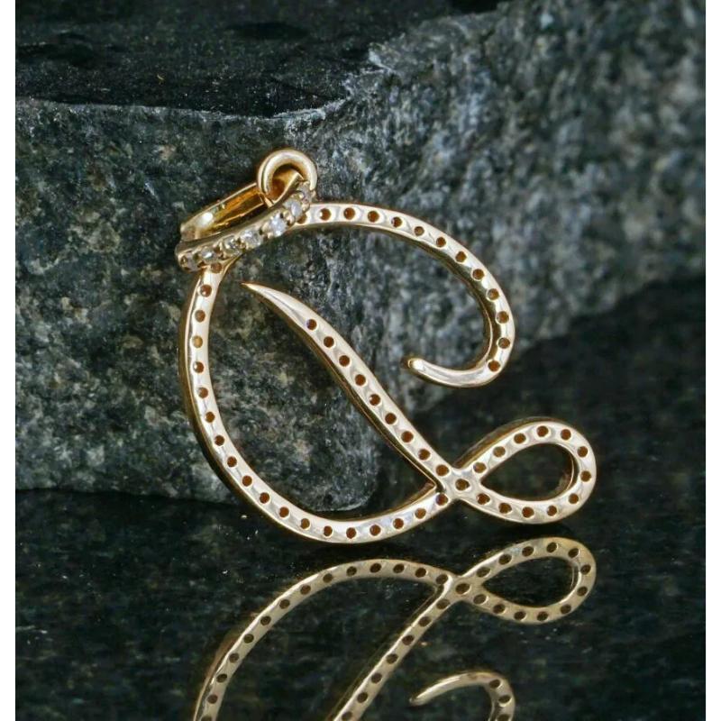 d name pendant gold