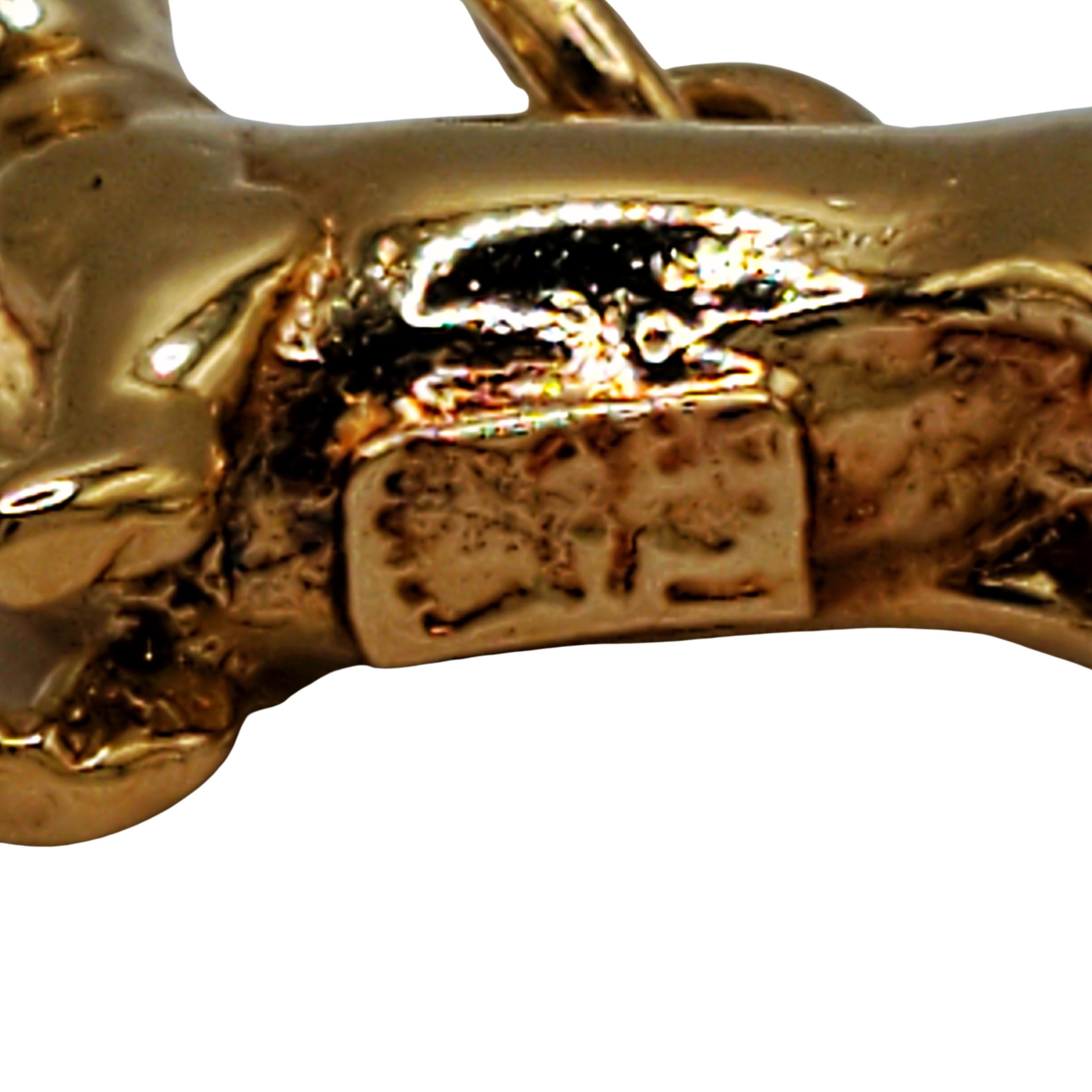 14K Yellow Gold Dachshund Charm In Good Condition In Washington Depot, CT