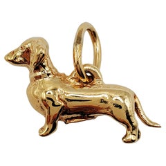 14K Yellow Gold Dachshund Charm