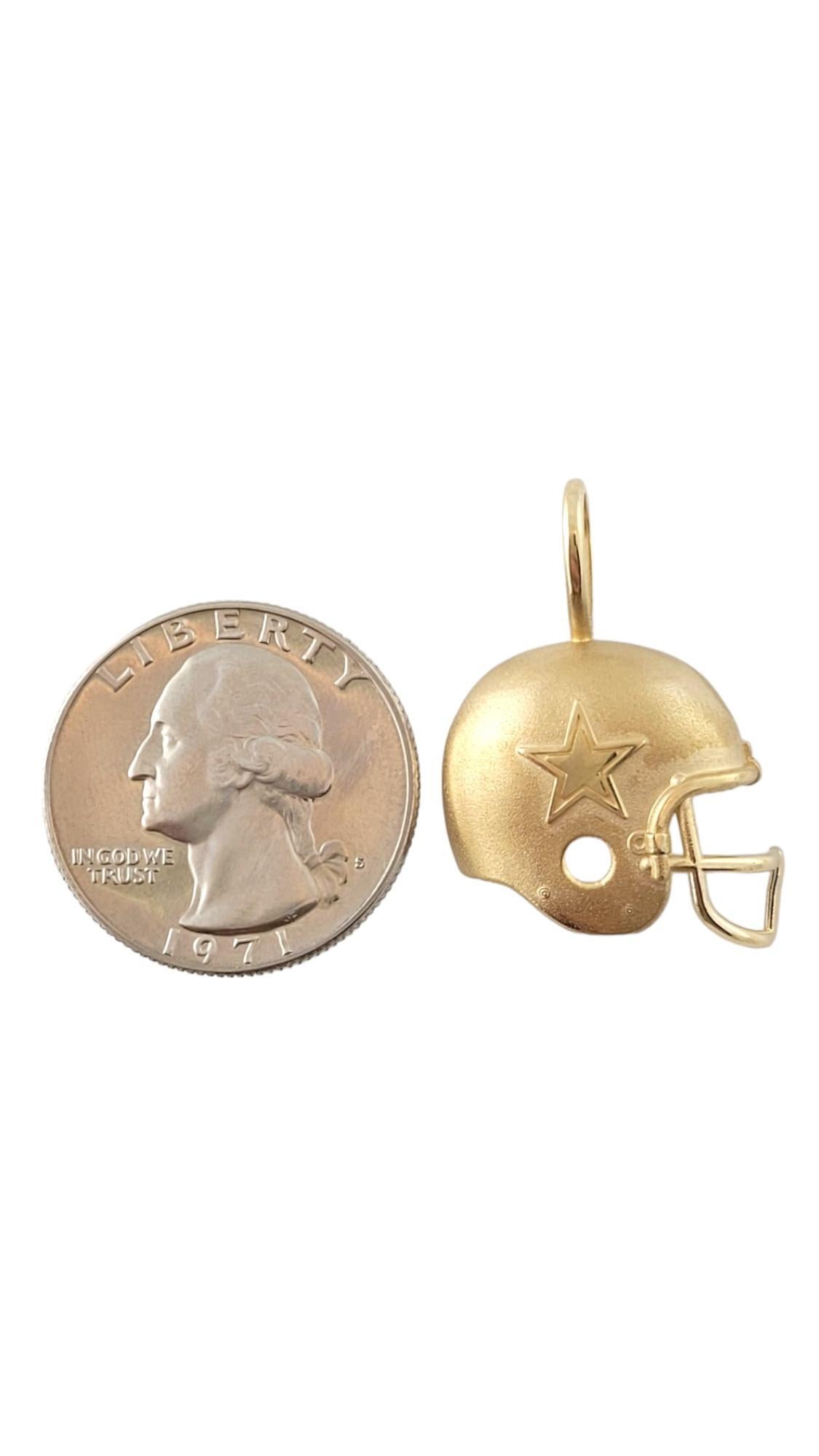 14K Yellow Gold Dallas Cowboys Helmet Pendant #16898 For Sale 2