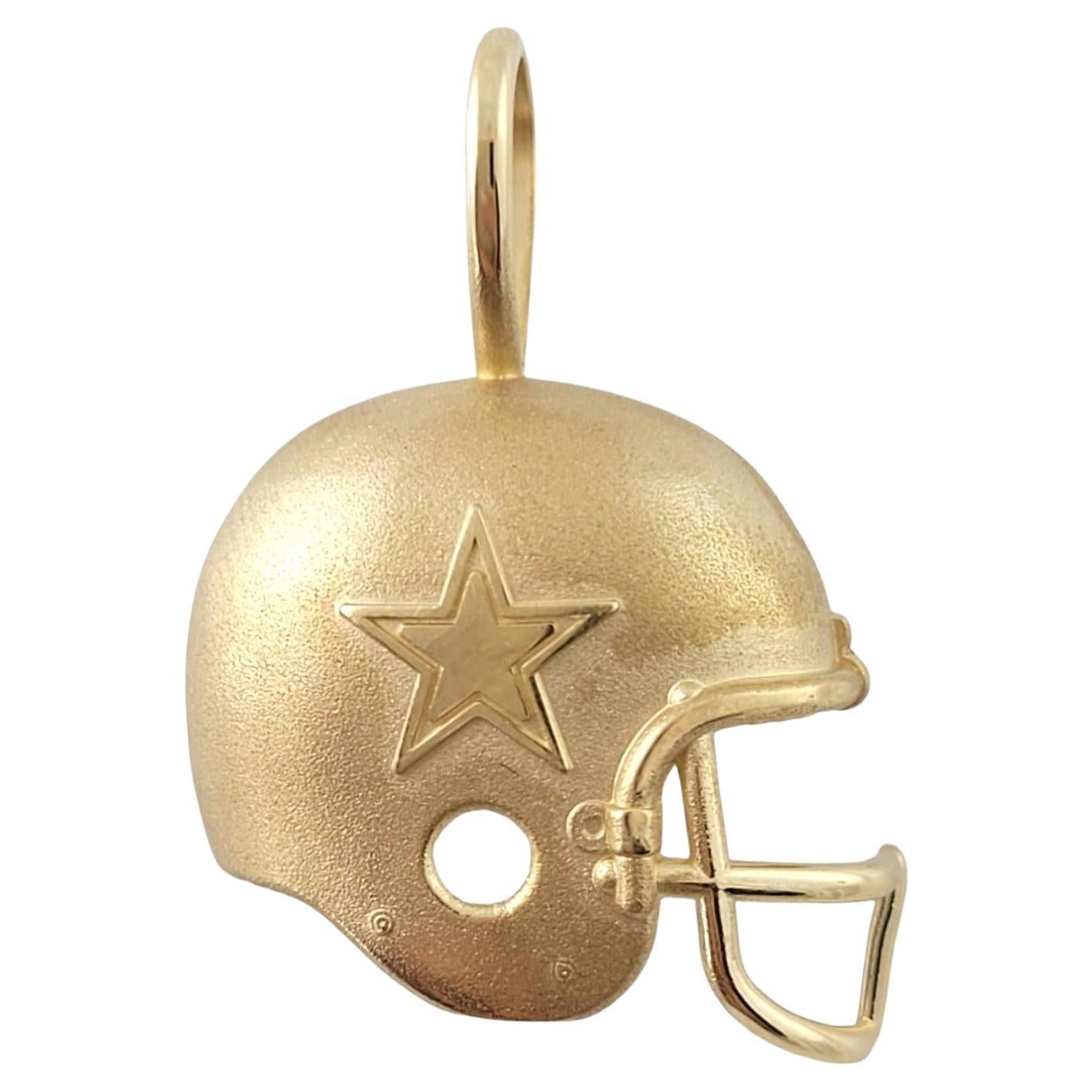 14K Yellow Gold Dallas Cowboys Helmet Pendant #16898 For Sale