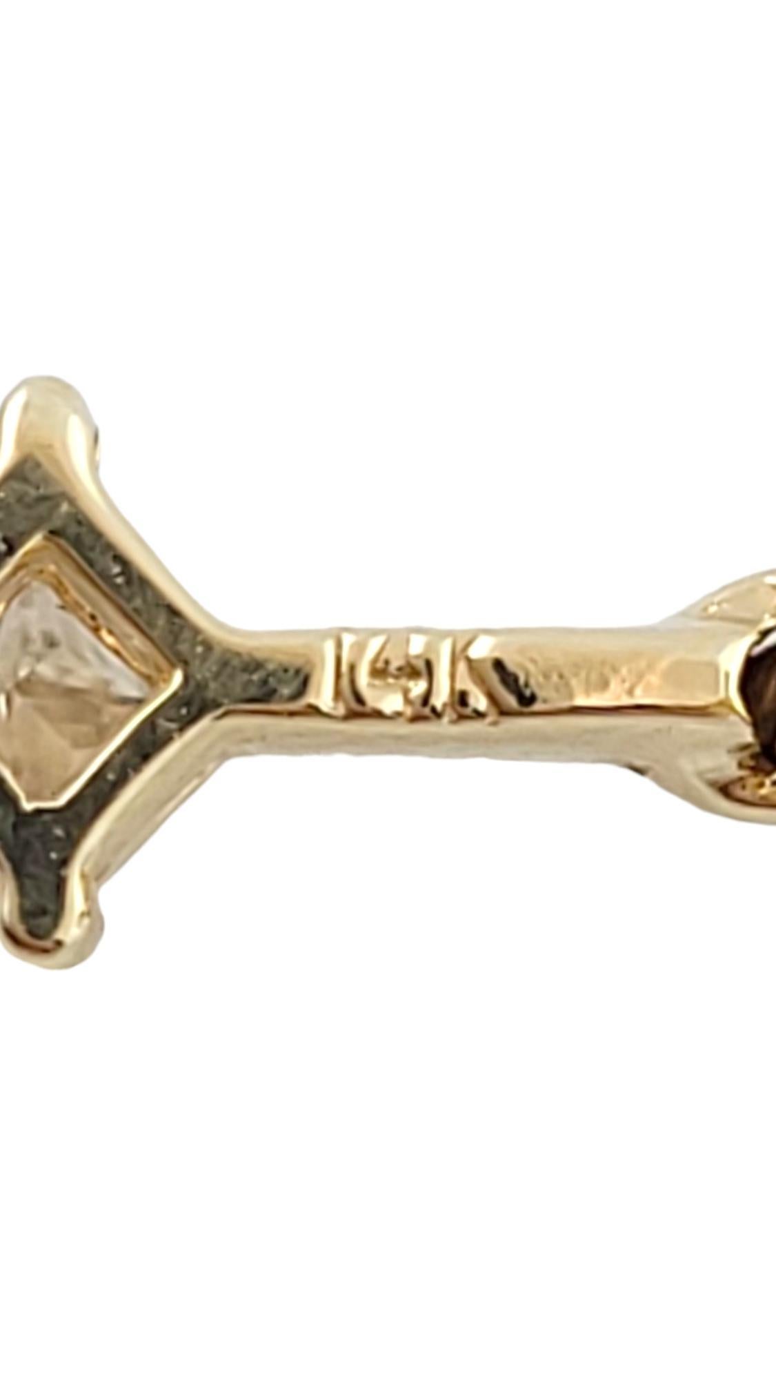 Women's 14K Yellow Gold Dangle Diamond Earrings #16393 For Sale